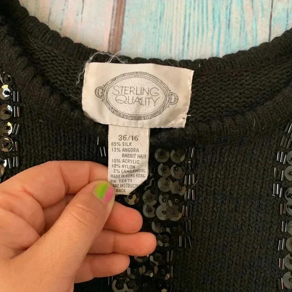 Black angora sweater top - Picture 5 of 6